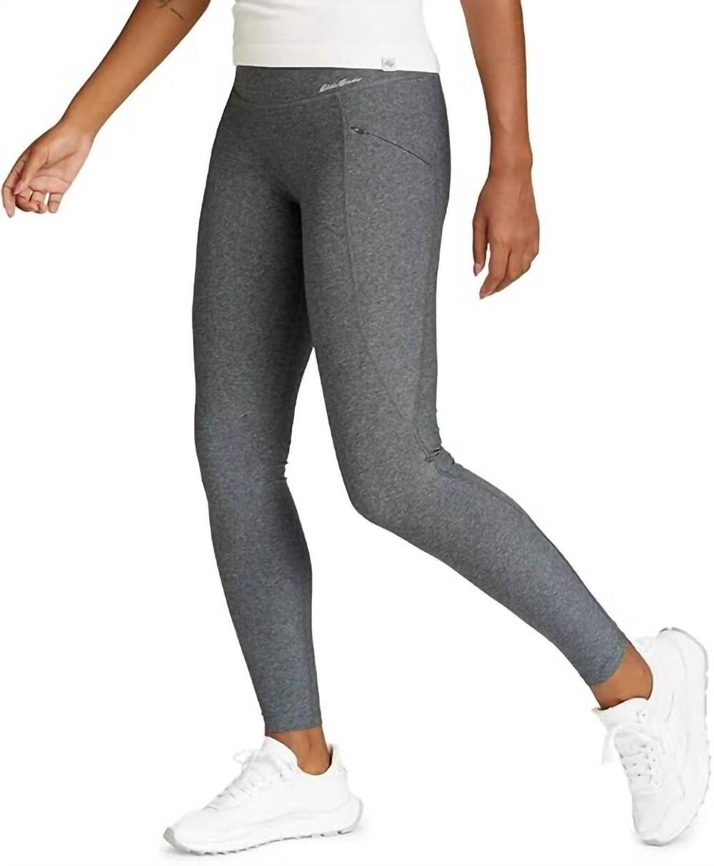 NEW EDDIE BAUER trail tight compression leggings in heathered gray